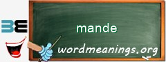 WordMeaning blackboard for mande